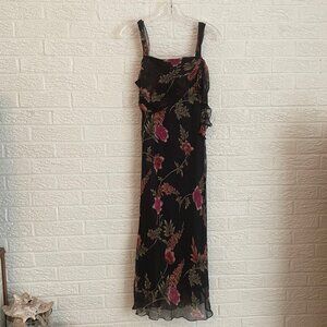 Beautiful long silk floral dress